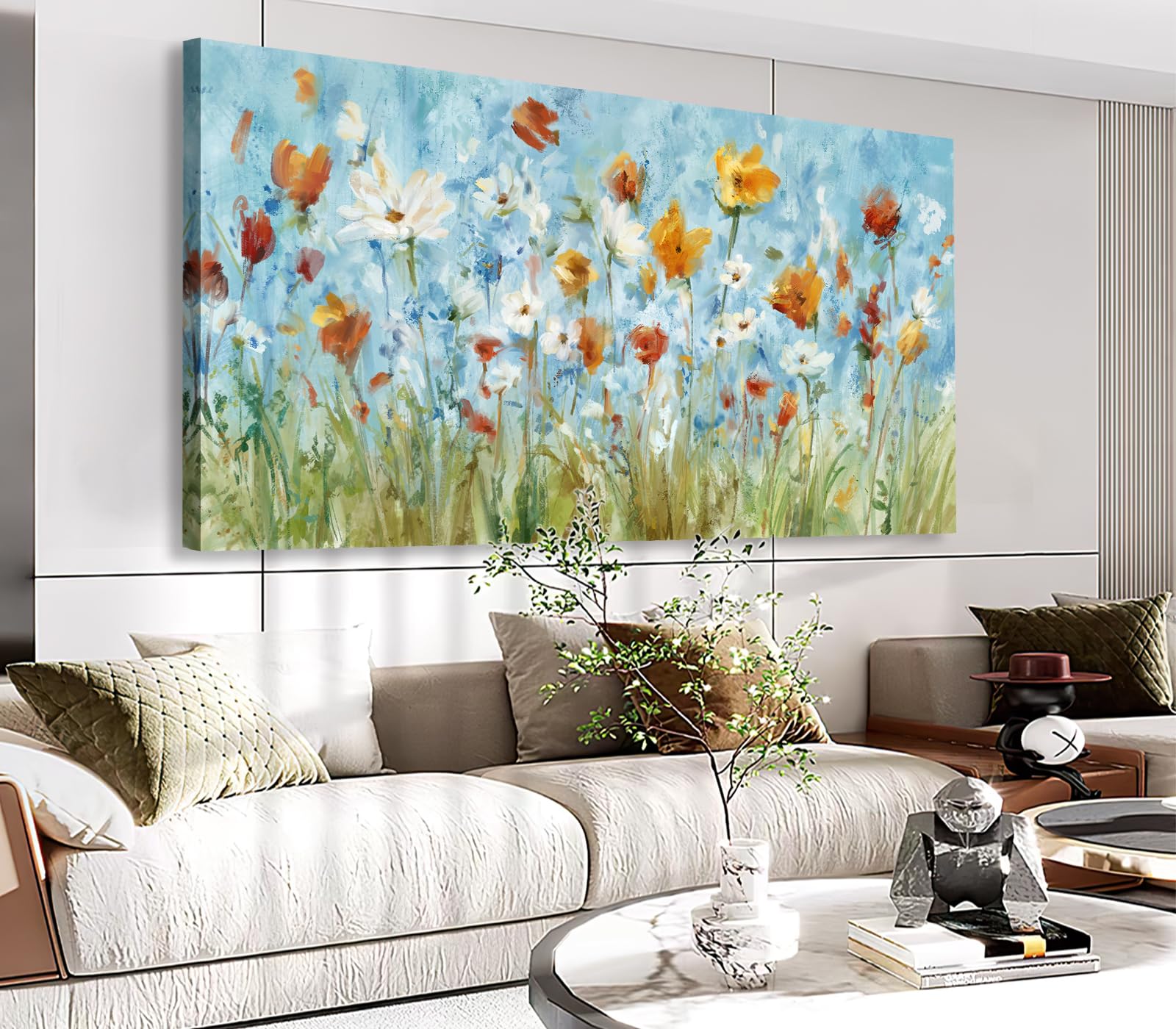 floral art✼•• Amazon.com: VEAEE Wildflowers Canvas Wall Art Daisy Flowers Canvas